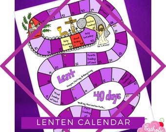 Printable Lenten Calendar for Kids and Families - Instant Download - No Prep Lenten Activity