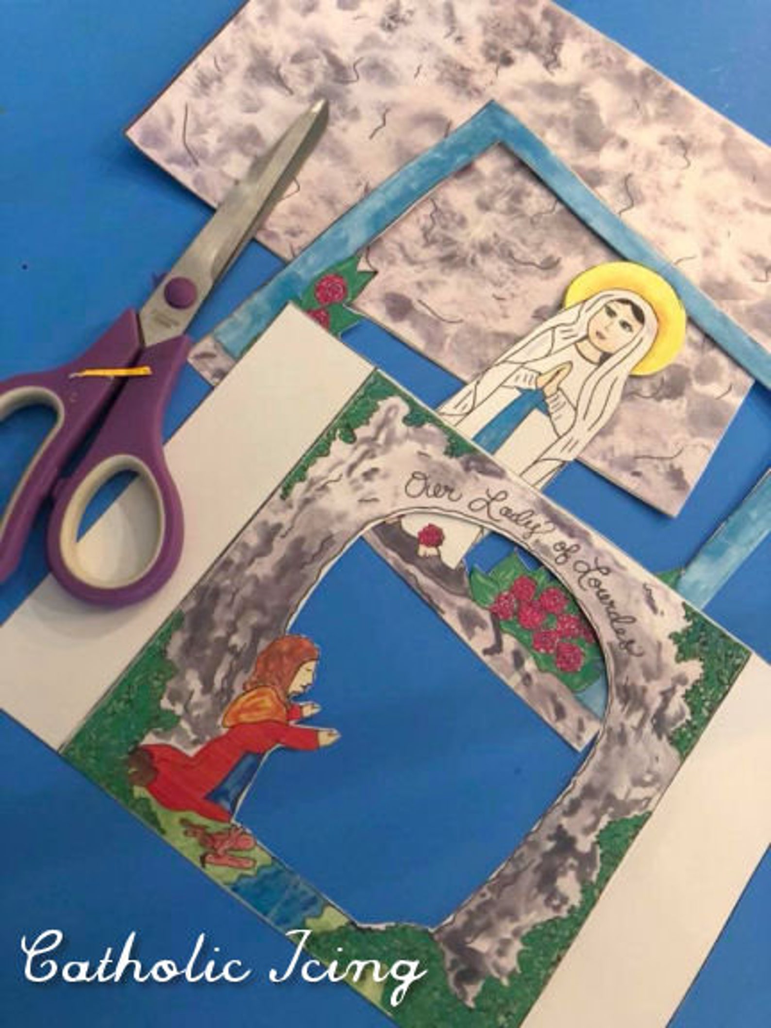 Our Lady of Lourdes Printable Diorama Craft Etsy