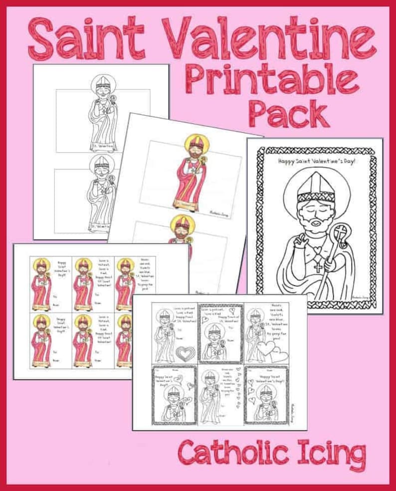 St. Valentine’s Day Printable Pack (craft, Coloring Pages, Valentines ...