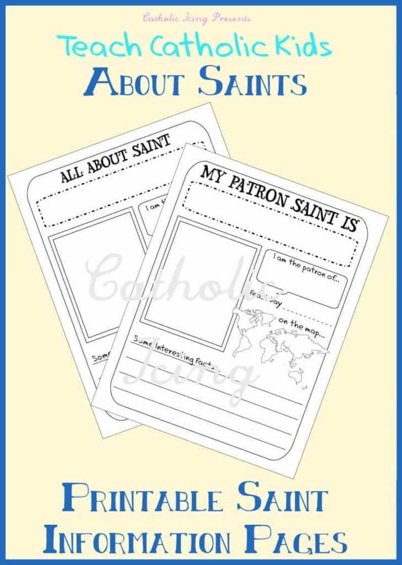 Saint Project Form Saint Report Printable (saint Notebooking Page) - Instant Download | No ...