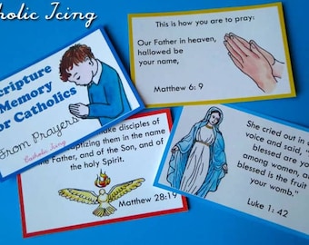 Catholic Scripture Memory Cards: Prayers & Mass (Printable PDF)