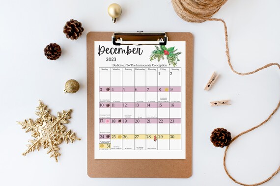 Printable Catholic Liturgical Calendar 2023 - Etsy
