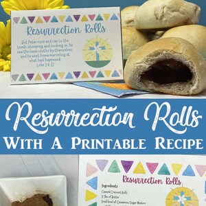 Conjunto para impressão de receitas de rolos de ressurreição (perfeito para ensinar as crianças sobre a Páscoa e a ressurreição de Jesus) - Download instantâneo