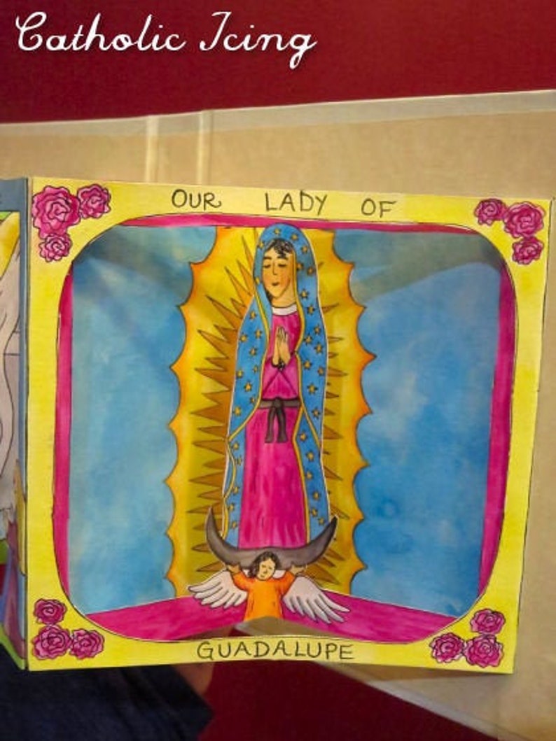 Our Lady Of Guadalupe Printable Diorama Craft Etsy