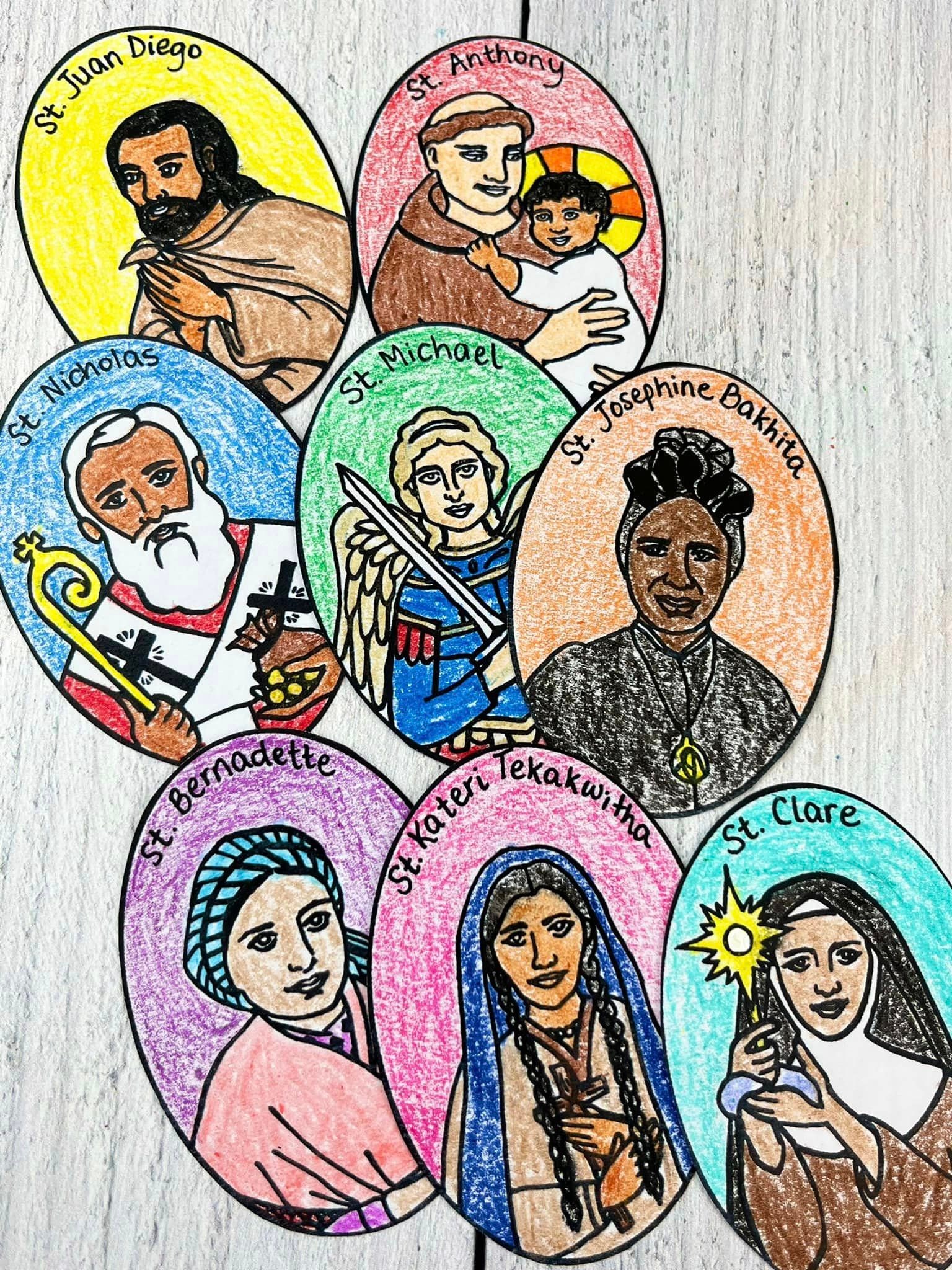 Catholic Saints Coloring Pages & Craft Set (instant Download) - Etsy