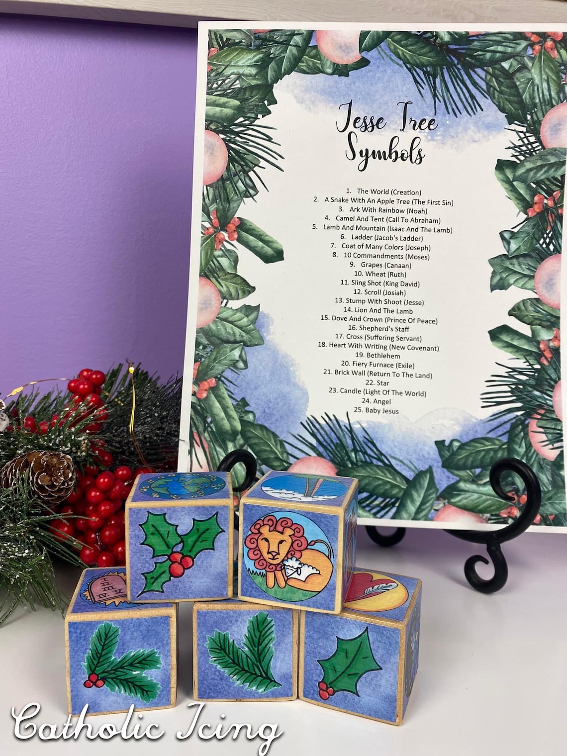 DIY Printable Jesse Tree Blocks (foldable Paper Cubes and Wooden Block ...