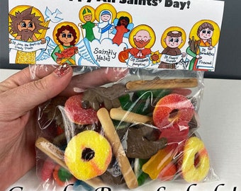 All Saints' Day Treat Bag Toppers - Instant Download | Perfect for All Saints' Day or Feast Days | Catholic Saint Goody Bags