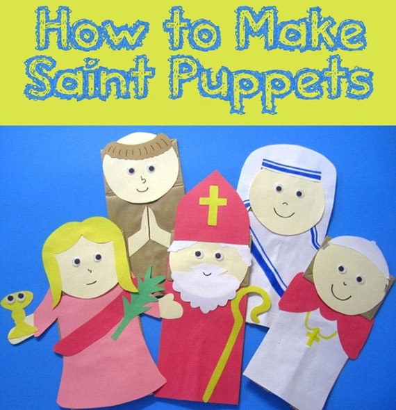 Saints Paper Bag Puppet Templates | Etsy