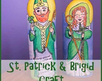 Saint Patrick and Brigid Craft Set: Catholic Kids Activity (Instant Download)