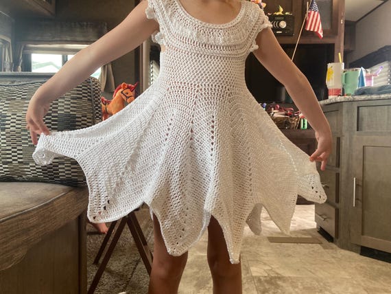 2 piece crochet dress Bianca (White) Small written vows away there material-cotton Style:SU25119 Tara crochet-trimmed cotton maxi