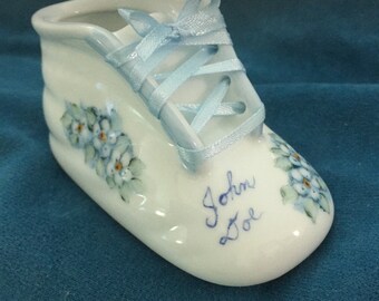porcelain baby shoe ornament