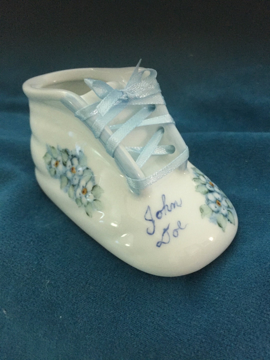 Porcelain Baby Shoe, Personalized With Name and Birth Date. Please