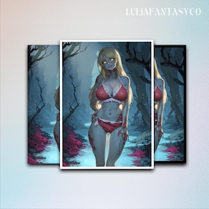 Mtg Card Sleeves,Anime Female Zombie Waifu Card Sleeves,Top Quality and Detailed Magic Sleeves,Detailed Magic: The Gathering Accessories