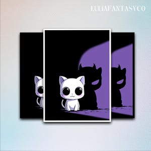 Niedliche Katze und Teufel Katze MTG Kartenhülle matt, TKG Kartenhüllen Schutz, hochwertige verzauberte Handelskartenhülle, MTG Gamer Geschenk
