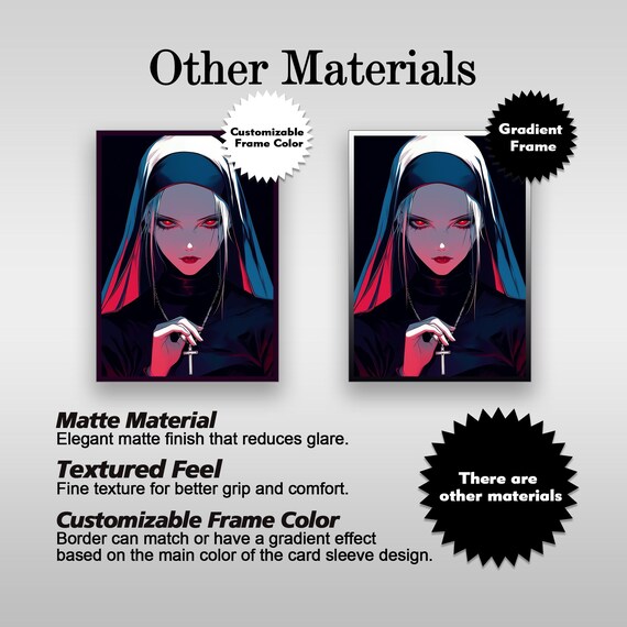 red eyes card sleeves Eyed Nun MTG Sleeve,tcg Card Sleeve Protector,top Quality Enchanted Trading Card Sleeve,cozy Gamer Gift,game Card Sleeve Matte sleeves A Red Moon's Story Card