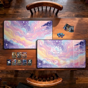 Rainbow Galaxy Tcg Playmat, Trading Card Game Accessories, Deskmat and Mousepad,Stitched Edges,mtg Playmat