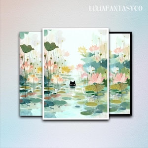 Lotus Pool Kitty MTG Card Sleeve Matte,TCG Card Sleeve Protector,Top Quality Enchanted Trading Card Sleeve,Art Game Card Sleeves