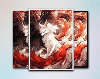 Bustine protettive per carte MTG Fox and Dragon, bustine protettive per carte TCG, bustine protettive per carte collezionabili incantate di alta qualità, regali comodi per giocatori, bustine protettive per giochi di carte