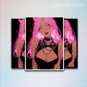 Pink Weiblicher Dämon Waifu MTG Kartenhülle matt, TKG Kartenhüllenschutz, hochwertige verzauberte Sammelkartenhülle, Kunstspielkartenhüllen