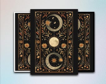 moon card sleeves MTG Card Sleeves: Ornate Crescent Moon High Quality Sleeves, Suitable for  All TCG Cards