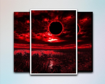 Crimson Eclipse MTG Card Sleeves,TCG Card Sleeve Protector,Top Quality Enchanted Trading Card Sleeves,Cozy Gamer Gifts,Card Game Sleeves