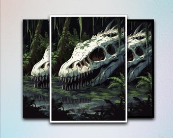 Koszulka na kartę MTG z dinozaurem szkieletem, Ochraniacz na kartę TCG, Najwyższej jakości koszulka na kartę kolekcjonerską Enchanted, Przytulny prezent dla gracza, Koszulka na kartę do gry