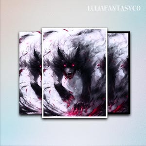 Ink Wolf MTG Kartenhülle, TKG Kartenhüllenschutz, hochwertige verzauberte Sammelkartenhülle, gemütliches Geschenk für Gamer