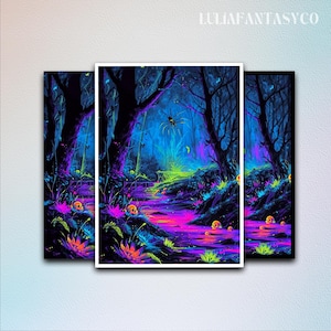 Neon Swamp MTG Kartenhüllen - Leuchtende Schädel & Spinnen, Edgy Magic Art, TKG Kartenhülle, hochwertige Sammelkartenhülle, Geschenk für MTG-Gamer
