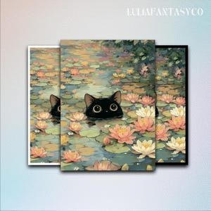 Kawaii Black Cat MTG Card Sleeve Matte,TCG Card Sleeve,Top Quality Enchanted Trading Card Sleeve,Art Game Card Sleeves,MTG gamer gift
