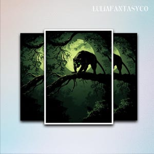 Jungle Panther MTG Kartenhülle, TTC Kartenhüllenschutz, hochwertige verzauberte Sammelkartenhülle, gemütliches Gamer Geschenk, Spielkartenhülle