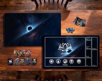 Black Hole Cosmic Abyss Tcg Playmat, Trading Card Game Accessories, Deskmat and Mousepad,Stitched Edges,mtg Playmat