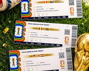 Custom FIFA World Cup 2026 Ticket | Personalized Football Match Keepsake (Digital Download)