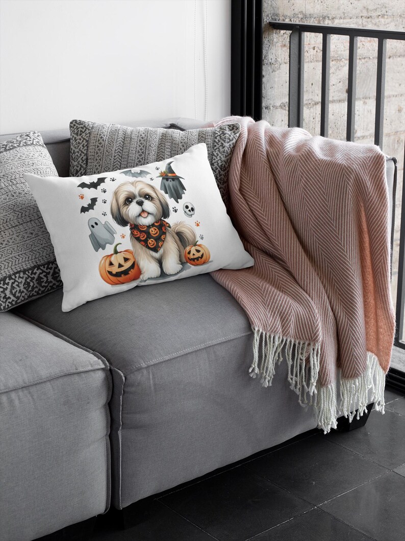 Halloween Shih Tzu PNG Digital Download Cute Dog Clipart With Pumpkins ...