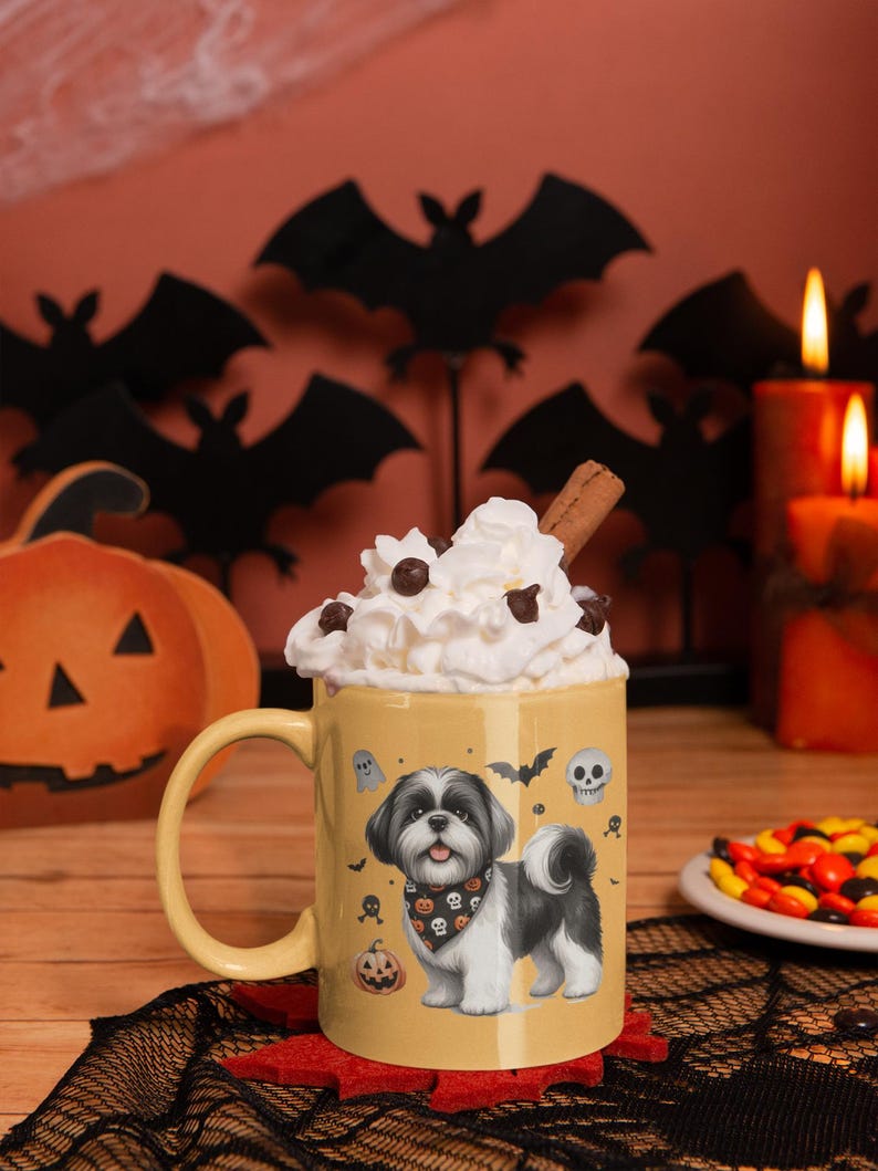Halloween Shih Tzu PNG Digital Download Cute Dog Clipart With Pumpkins ...
