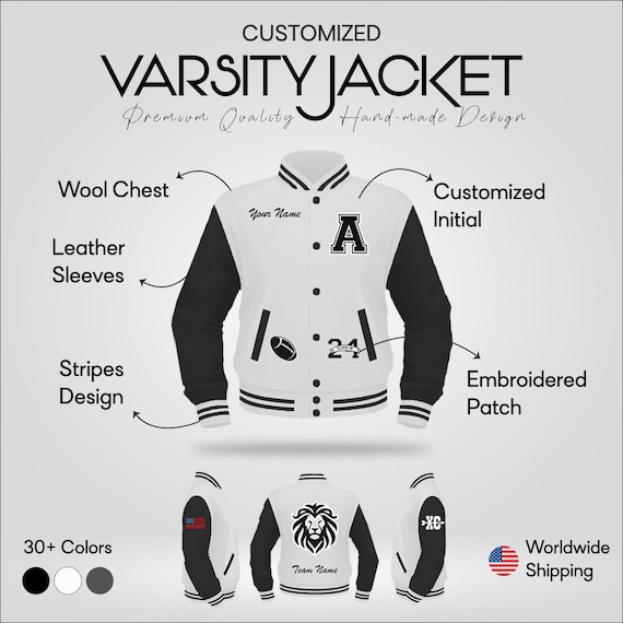 Custom Varsity Jacket Letterman , Your School Team Jacket – Custom