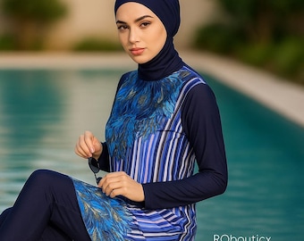 Floral Modest Burkini Swimwear for Women 3/4 PCS | Summer Beach Swimsuit | Quick Dry UPF50+ Full Coverage Islamic Swim Set