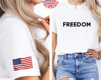 Freedom USA Flag Shirt - Unisex Cotton Tee,Youth Freedom  tshirt