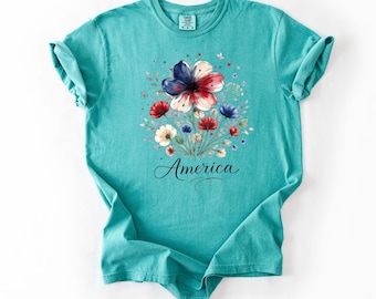 Floral 250th Anniversary Shirt, 250 Years of Freedom Floral Shirt, Wildflower Independence Day Tee, America 250 Shirt