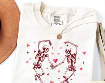Sweat-shirt pour la Saint-Valentin, squelettes dansants, col rond tendance pour femme