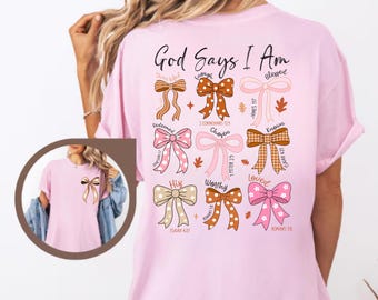 Komfortfarben Gott sagt, ich bin Bogen Shirt - Christian Coquette Tee