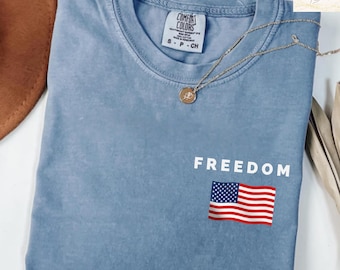 Freedom USA Flag T-shirt - Komfortfärger Patriotiska T-shirt