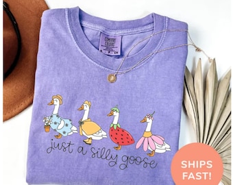 T-shirt Silly Goose Comfort Colors : chemise de Pâques graphique amusante
