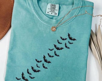 Shirt Comfort Colors glitter vleermuizen: vintage Halloween-T-shirt