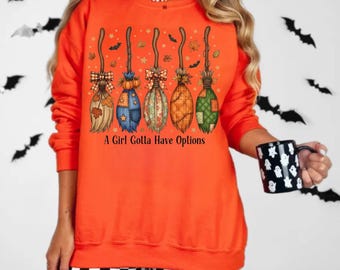 Funny Halloween Witch Sweatshirt: Yes I Can Drive A Stick