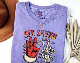 Comfort Colors 6 7 Meme Shirt: Skeleton Hands Halloween Tee