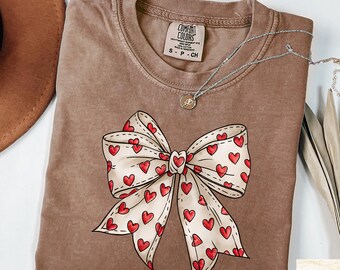 Comfort Colors Valentijnsdagsweater, retro shirt met hartstrik