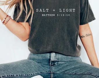 Comfort Colors Salt + Light Shirt: Christian Bible Verse Apparel