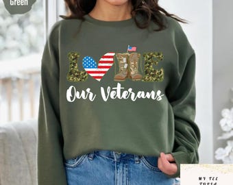 Thank You Veteran Sweatshirt: USA Flag, Military Gift