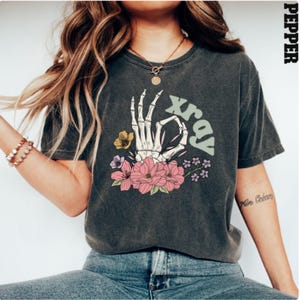Comfort Colors® Xray Skeleton Ok Shirt, Radiologic Technologist Tee, Rad Tech Shirt, Xray Skeleton Shirt, Rad Tech Skeleton Hand Shirt