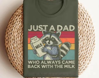 Funny Raccoon Dad T-Shirt, Milkman Gift